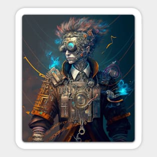 Steampunk Coder - V1 - A fusion of old and new technology Sticker